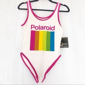 ✨Polaroid tank top bodysuit rainbow colorful NWT